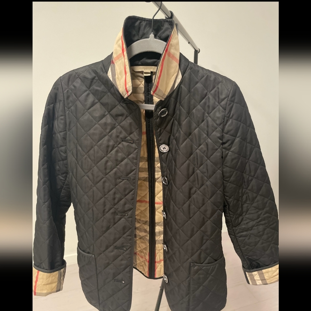 Burberry Quilted Jacket, Size XS, Black